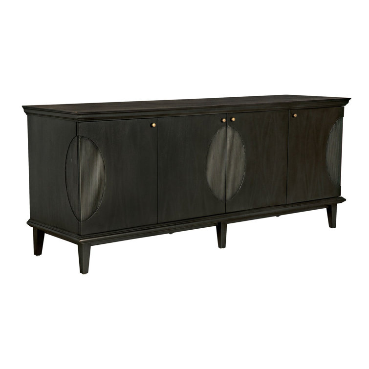 Dumont 74.5'' Black Mahogany Hand-Carved Sideboard