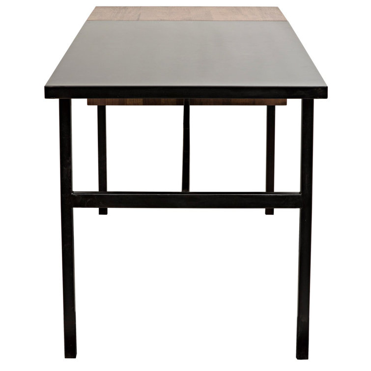 Noir Algeron 28" Black Walnut Writing Desk with Drawers