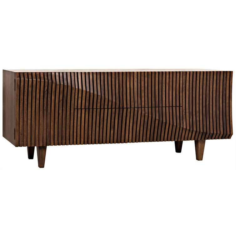 Jin-Ho Elegance 78'' Dark Walnut Solid Wood Sideboard