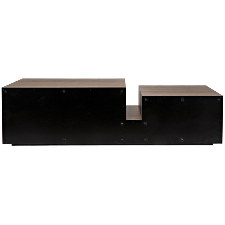 Nido Rectangular Dark Walnut and Matte Black Coffee Table