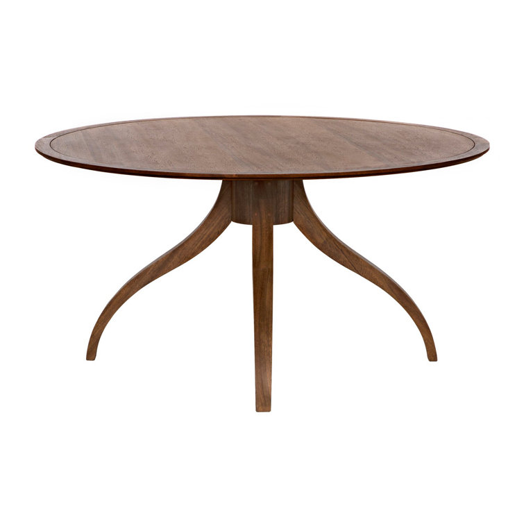 Transitional Solid Wood 60" Round Dining Table for Six