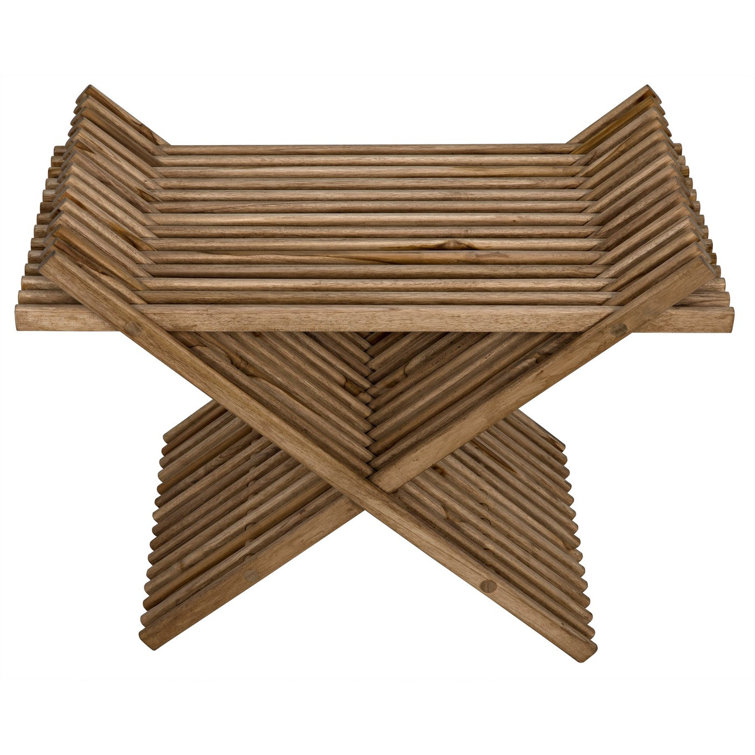 Luxurious Teak Solid Wood Folding Accent Stool