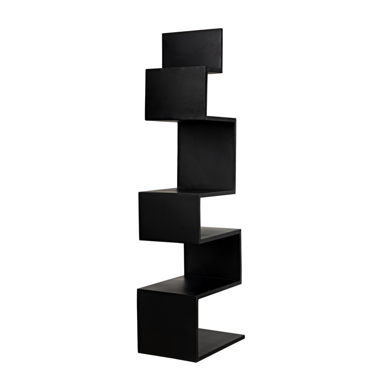 Laszlo Black Geometric Wood Bookcase