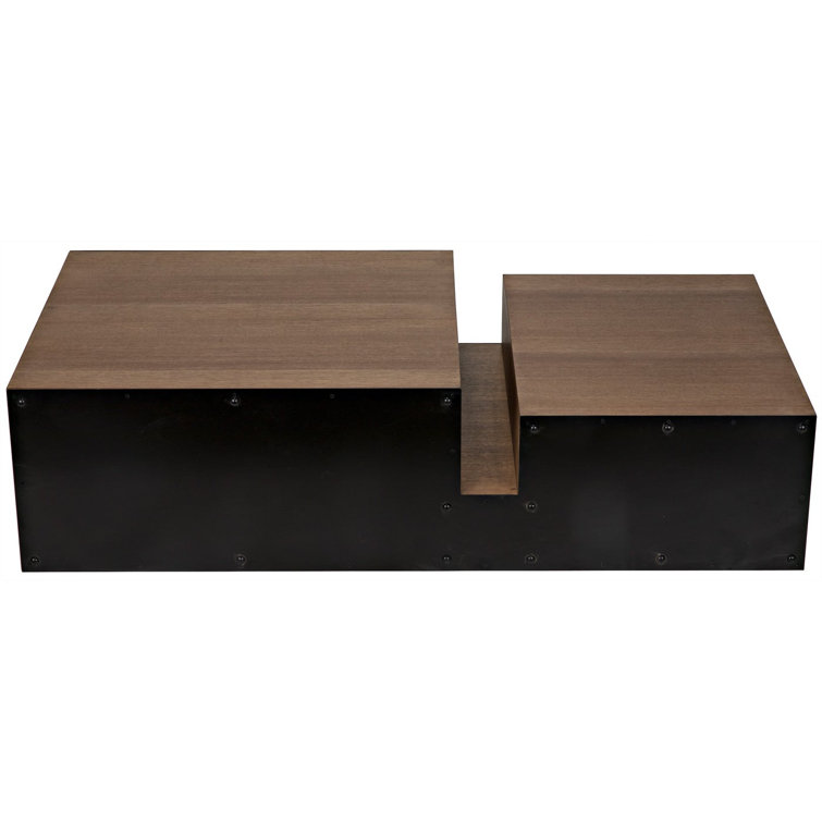 Nido Rectangular Dark Walnut and Matte Black Coffee Table