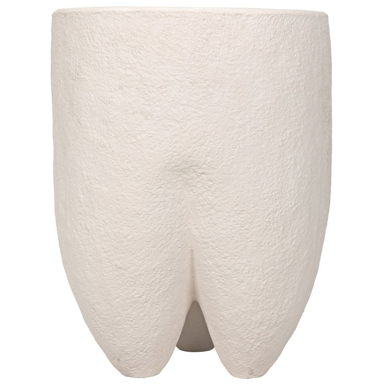 Donald 18" White Fiber Cement Round End Table