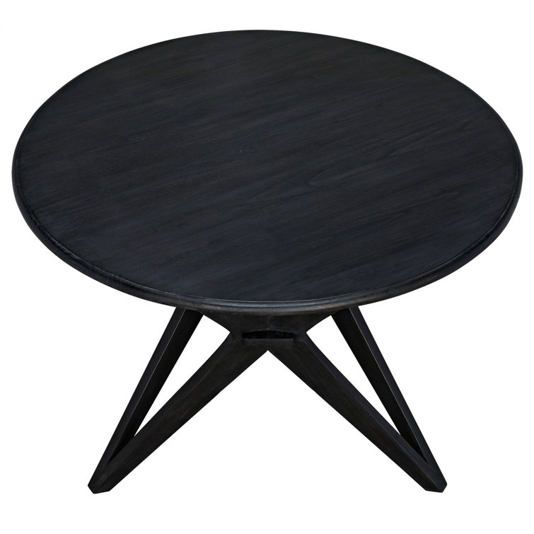 Victor Charcoal Black Round Solid Wood Dining Table
