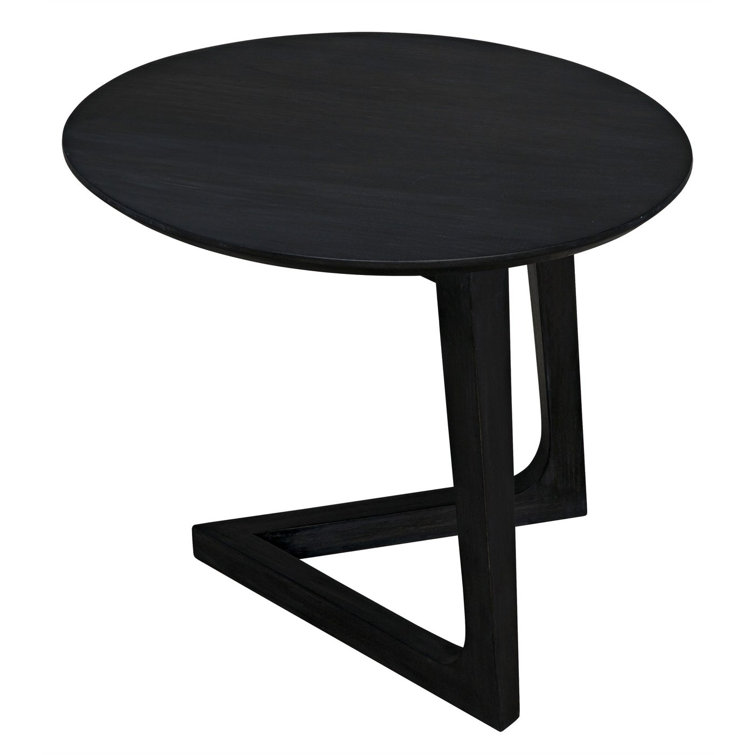 Cantilever Charcoal Black 17.5" Round Solid Wood End Table