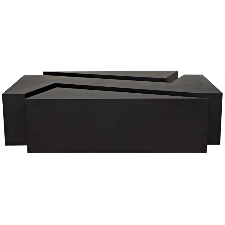 Noir Black Rectangular Metal Coffee Table