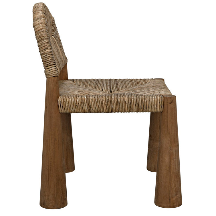 Teak and Seagrass Sculptural Accent Chair