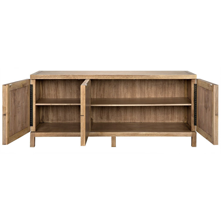 Quadrant Concave Diamond 76'' Washed Walnut Sideboard