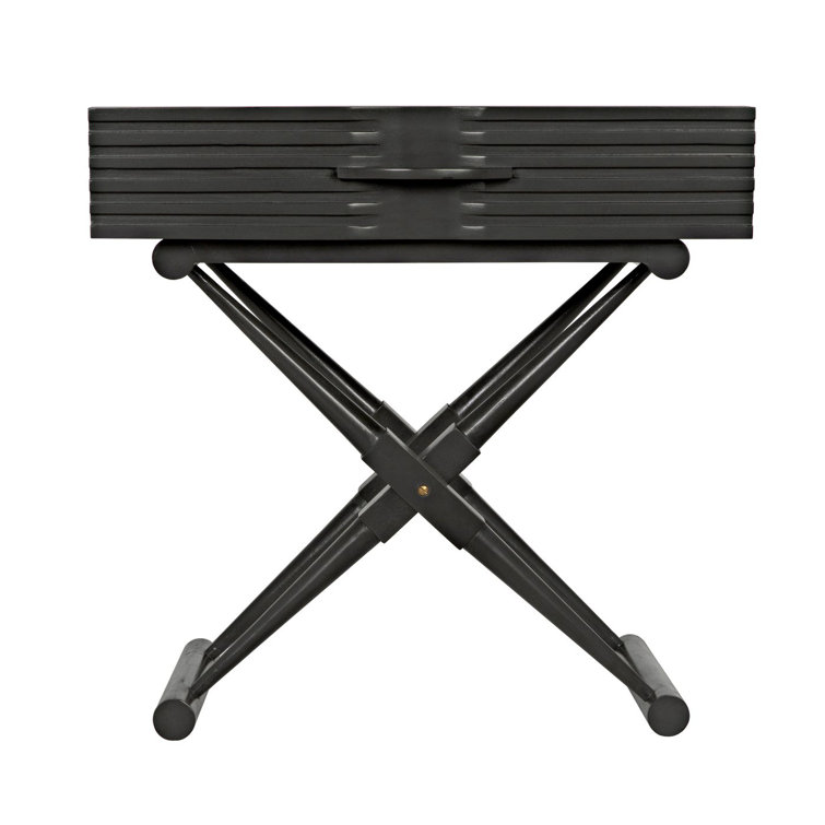 Zanta Pale Solid Wood Rectangular End Table with Storage