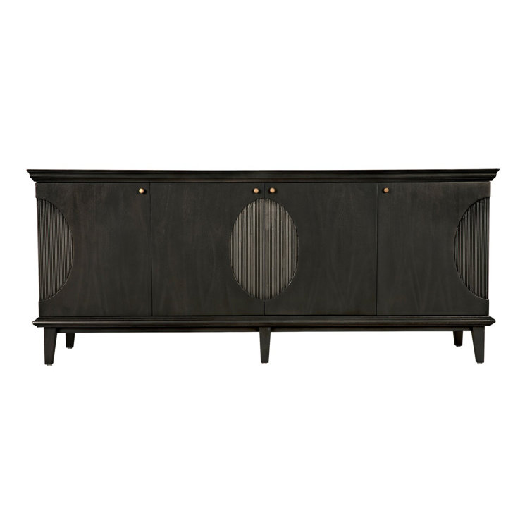 Dumont 74.5'' Black Mahogany Hand-Carved Sideboard