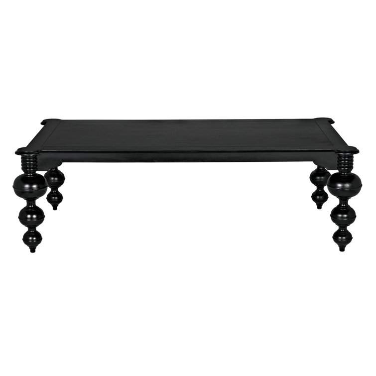Claudio 54" Black Solid Wood Mid-Century Modern Dining Table