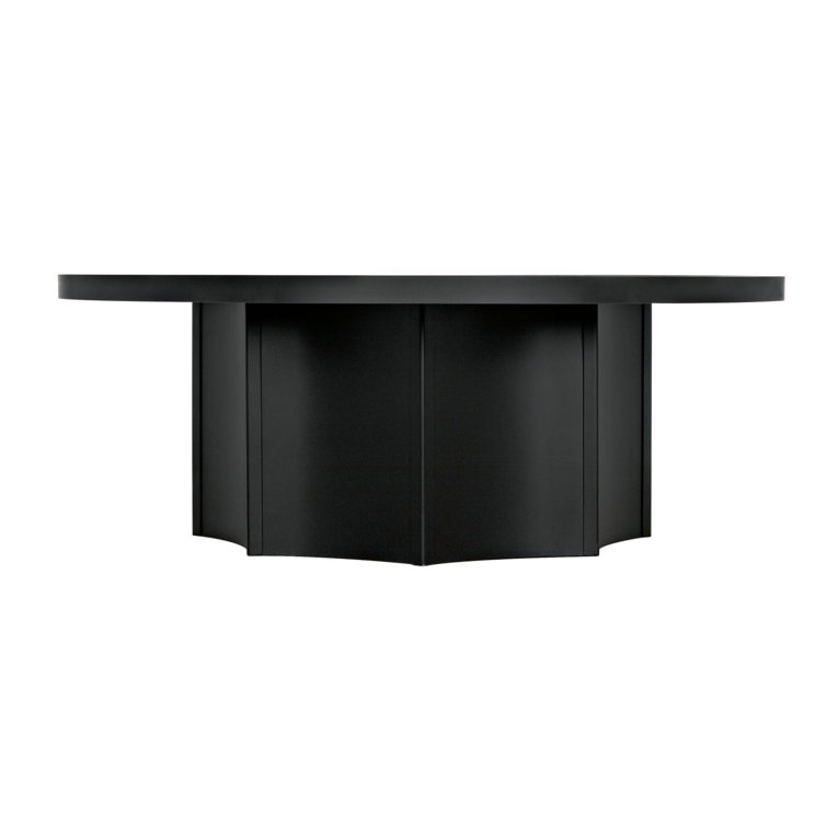 Noir Rome 47.5" Round Black Metal Coffee Table