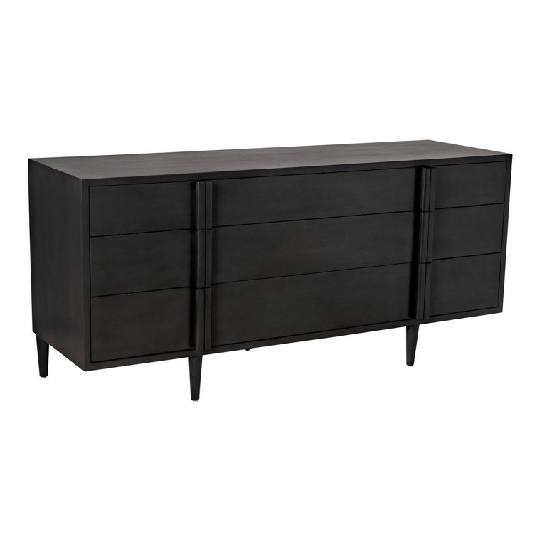 Noir Morten 9-Drawer Mahogany Dresser in Neutral Finish