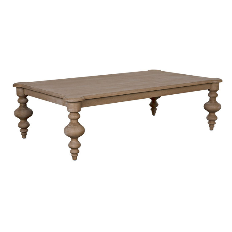 Weathered Mahogany Symmetrical Rectangular Coffee Table