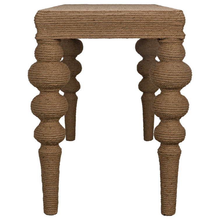 Ismail 64'' Natural Solid Wood Rope-Wrapped Console Table