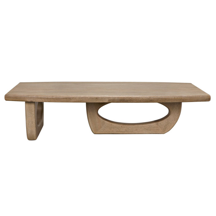 Retro Bleached Walnut Rectangular Coffee Table, 72"