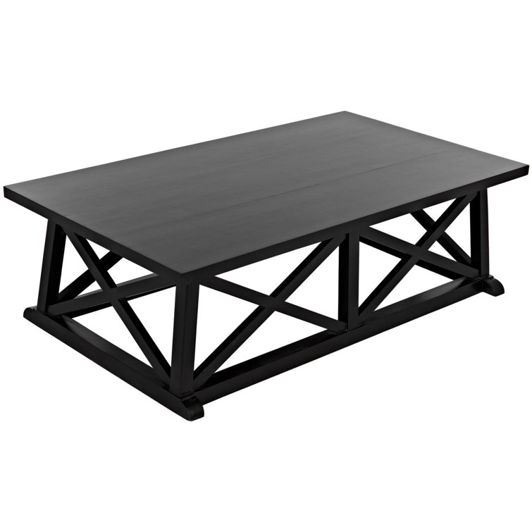 Sutton 60'' Rectangular Hand Rubbed Black Wood Coffee Table