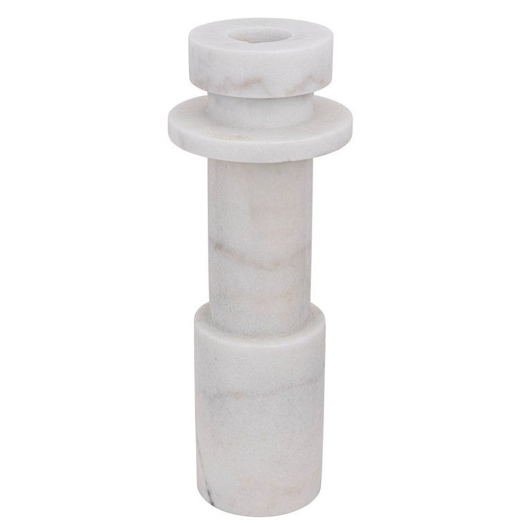 16'' White Marble Tabletop Candlestick