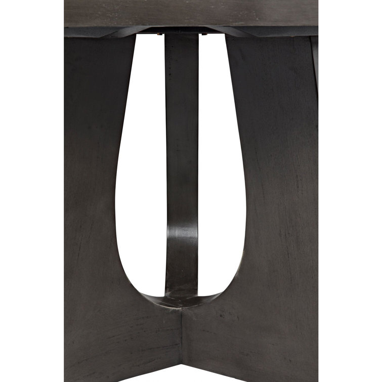 Kumeo 48" Round Light Gray-Dark Brown Mid-Century Modern Dining Table