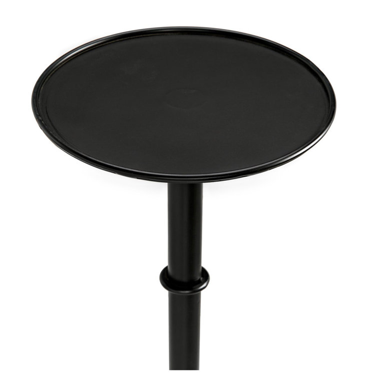 Victorian Inspired Round Black Metal & Glass Side Table