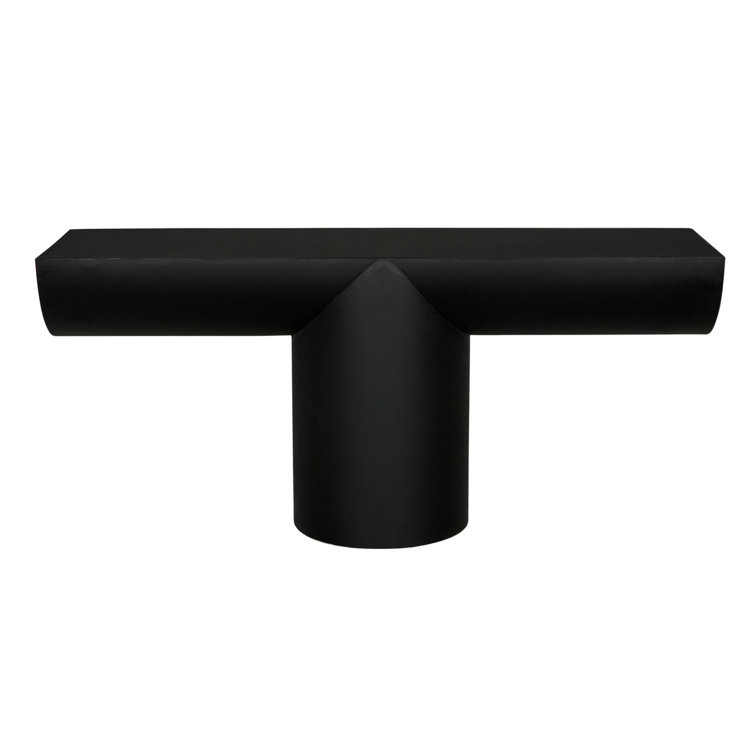 Noir Elegance 72'' Black Steel Rectangular Console Table