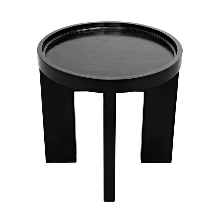 Gavin Hand-Rubbed Black Mahogany Round Side Table