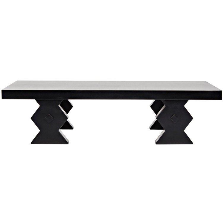 Masaro Hand-Carved Mahogany 38'' Coffee Table in Hand-Rubbed Black