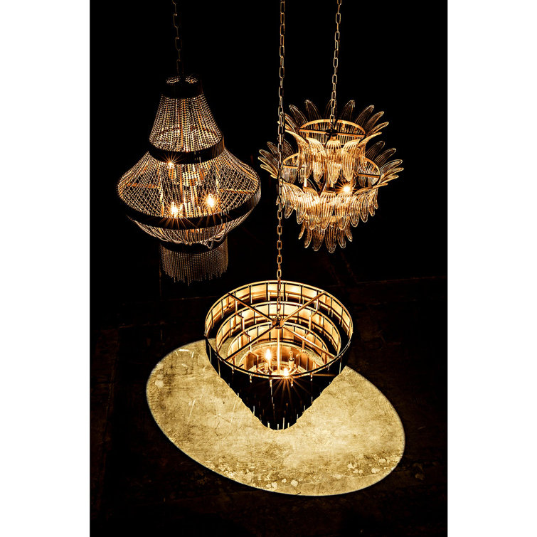 Domo Empire Plug-In Brass Chandelier with 8 Lights