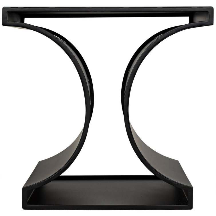 Alec Geometric Black Metal Industrial Side Table