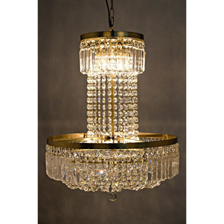 Antique Brass Elegance 8-Light Crystal Chandelier
