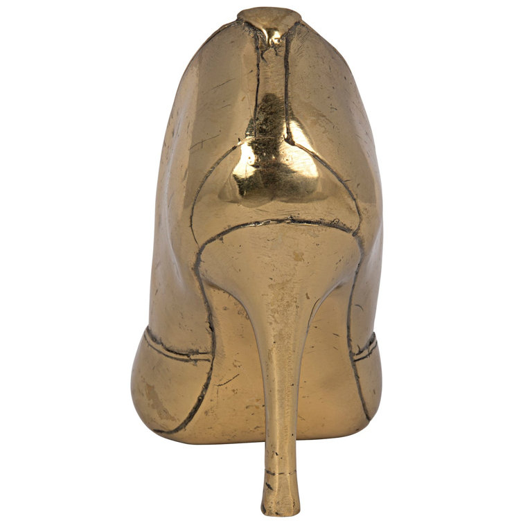 Noir Modern Brass Heel Statue 6" Decorative Sculpture