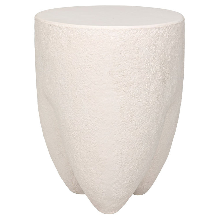 Donald 18" White Fiber Cement Round End Table