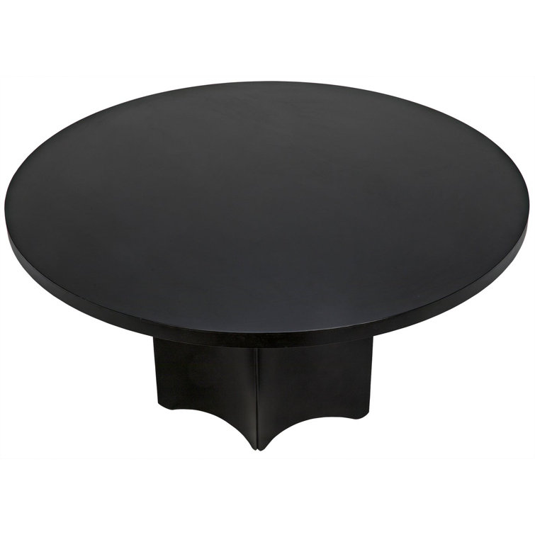 Mid-Century Modern Fluted 58" Round Wood Dining Table