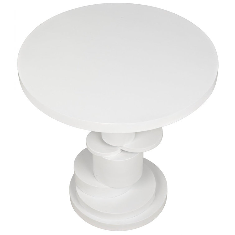 Hugo 28" Round White Mahogany End Table