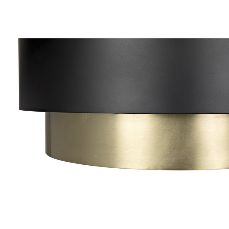 Antique Brass and Matte Black 4-Light Pendant