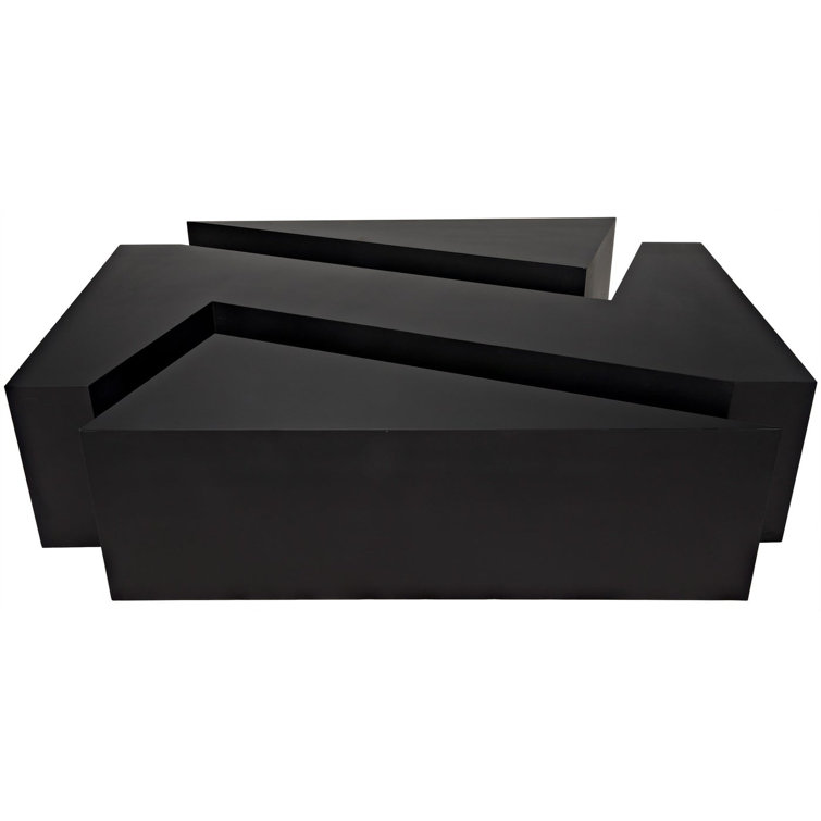 Noir Black Rectangular Metal Coffee Table