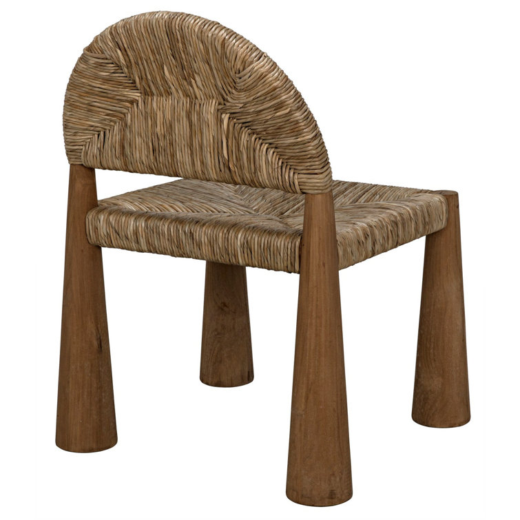 Teak and Seagrass Sculptural Accent Chair