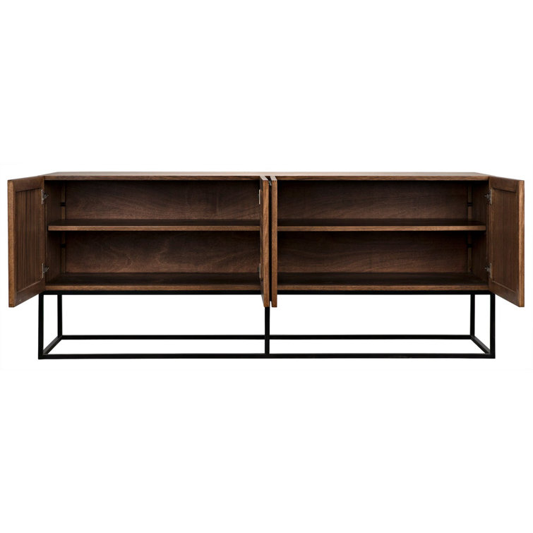 Lanon Elegance 80'' Dark Walnut Sideboard with Metal Accents