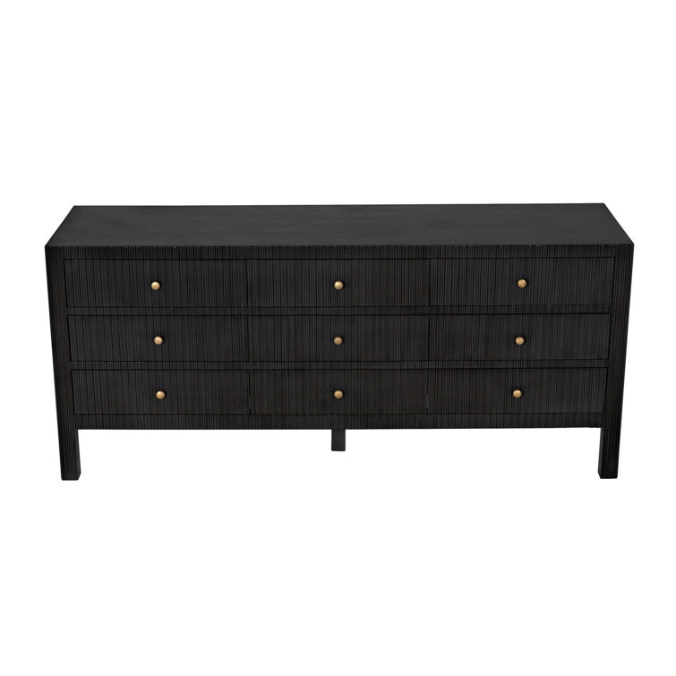 Conrad Mid-Century 9-Drawer Mahogany Dresser in Dark Brown
