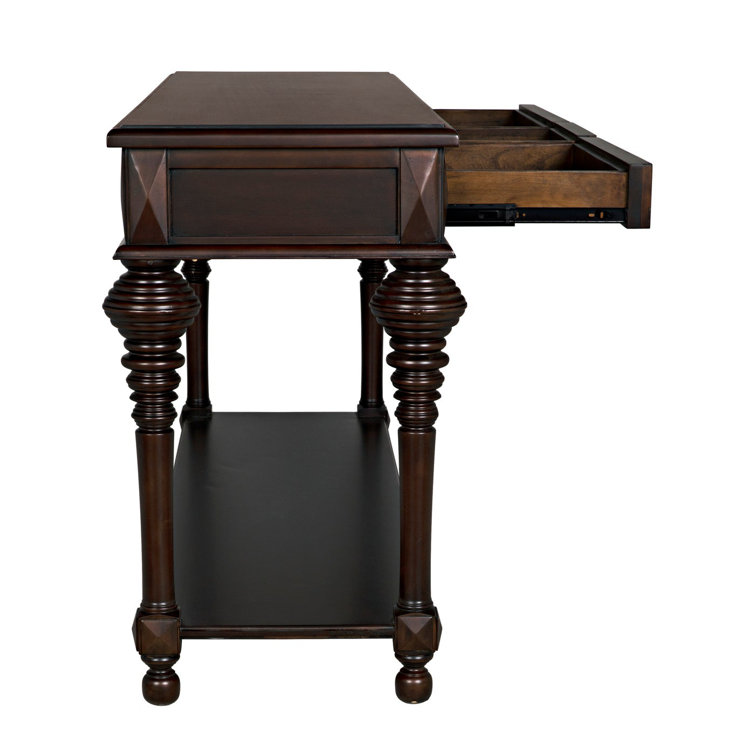 Colonial 72'' Distressed Brown Solid Wood Console Table