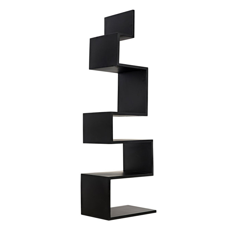 Laszlo Black Geometric Wood Bookcase