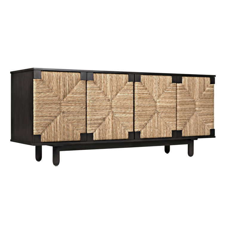 Brook 76.5" Pale Mahogany and Seagrass Sideboard