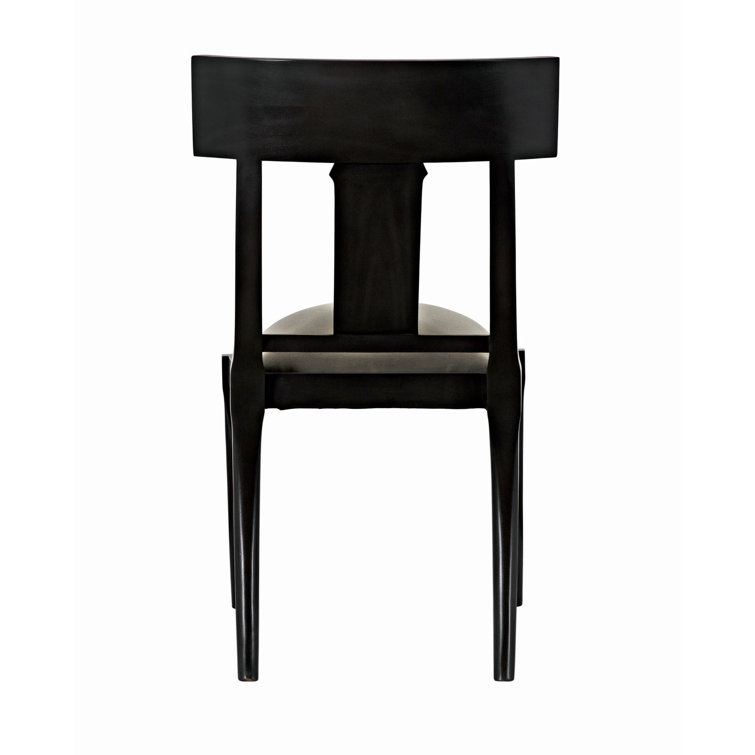 Athena Black Wood Slat Back Upholstered Side Chair