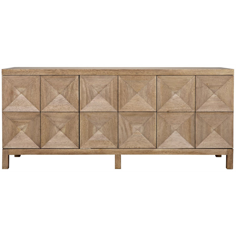 Quadrant Concave Diamond 76'' Washed Walnut Sideboard