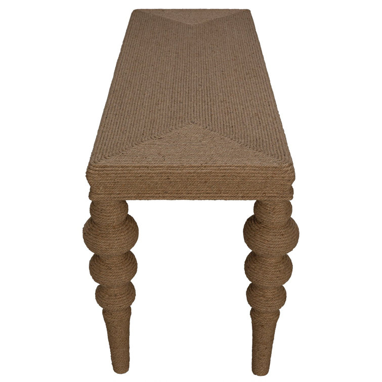 Ismail 64'' Natural Solid Wood Rope-Wrapped Console Table