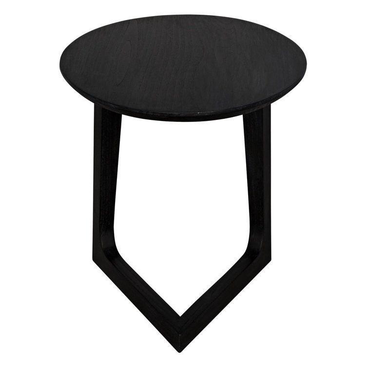 Cantilever Charcoal Black 17.5" Round Solid Wood End Table