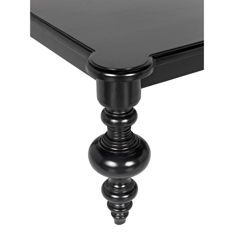 Curvaceous Noir Mahogany Rectangular Coffee Table in Hand Rubbed Black