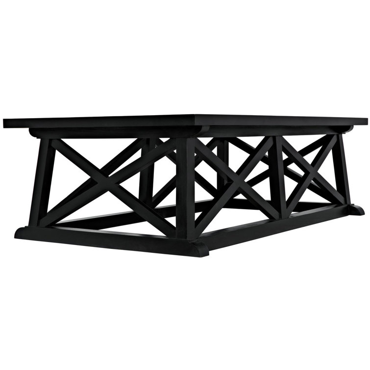 Sutton 60'' Rectangular Hand Rubbed Black Wood Coffee Table